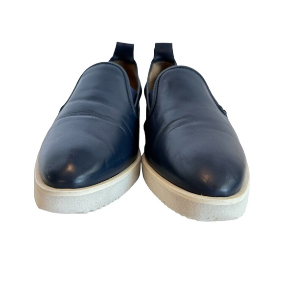 Everlane The Leather Street Shoes Navy Blue Slip On Pointed Toe Women's Flats - Picture 2 of 12